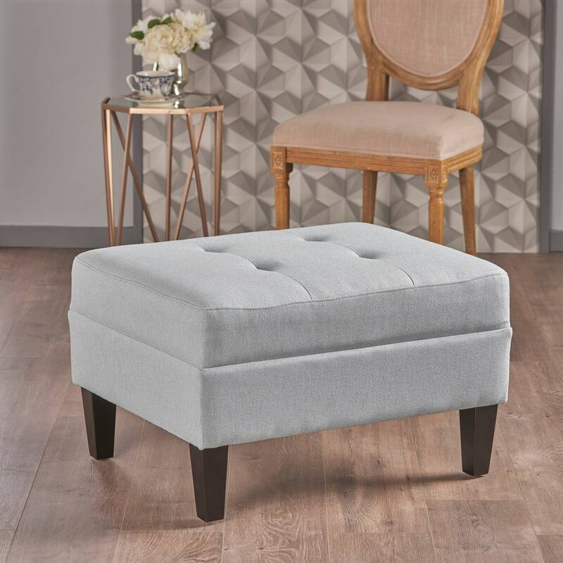 Zahra Tufted Fabric Ottoman by Christopher Knight Home