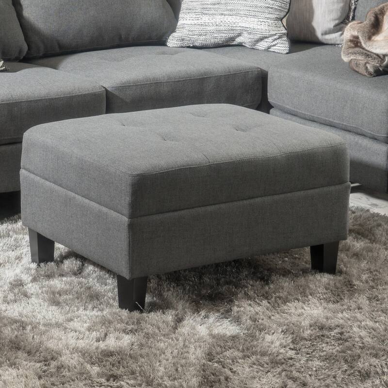 Zahra Tufted Fabric Ottoman by Christopher Knight Home