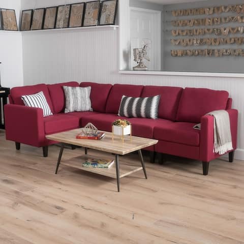 Red Sectional Sofas Online At Our Best Living Room Zahra 5 Piece Fabric Sofa Sectional By Christopher Knight Home