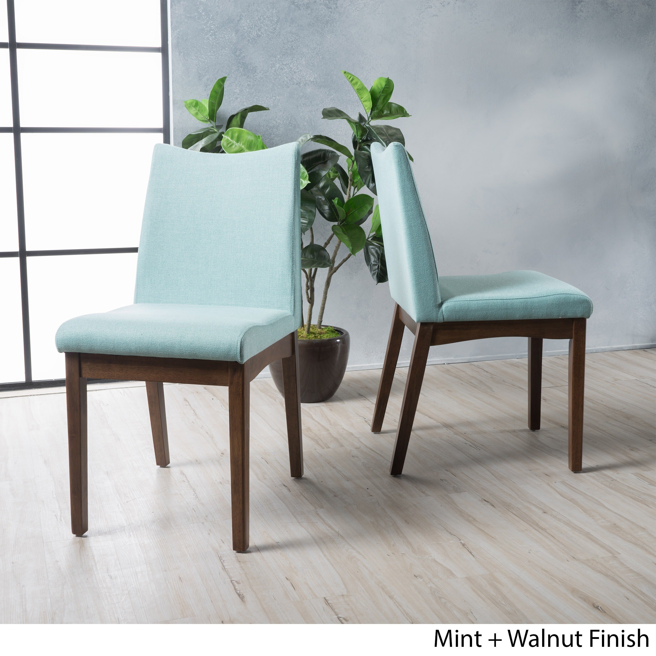 Dimitri Mid Century Fabric Dining Chair Set Of 2 By Christopher Knight Home
