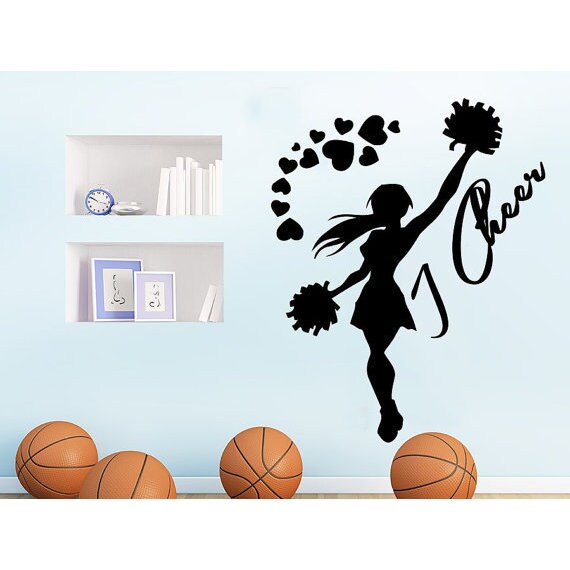 Shop I Cheer Wall Decal Sports Girl Cheerleader Sport Wall Decals Vinyl Stickers Teens Sticker Decal Size 22x30 Color Black Overstock 14061318