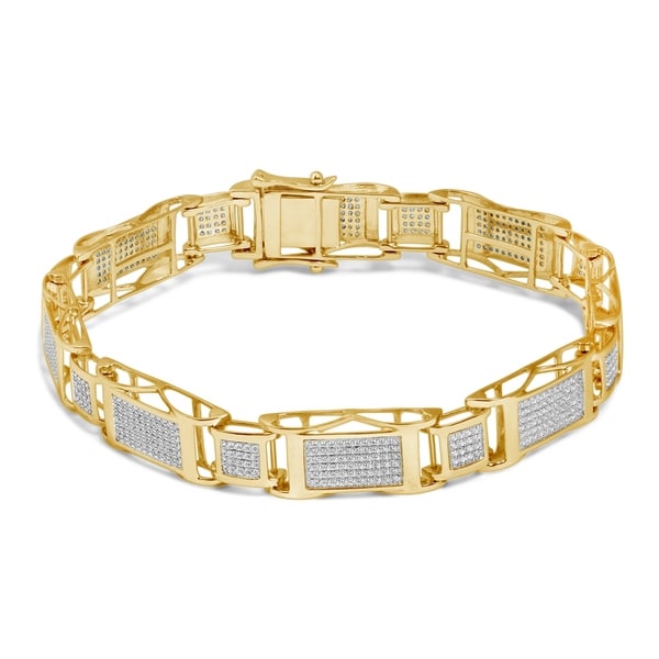 Unending Love 10k Gold Men's 1 5/8ct TDW Diamond Bracelet (I-J, I2-I3)