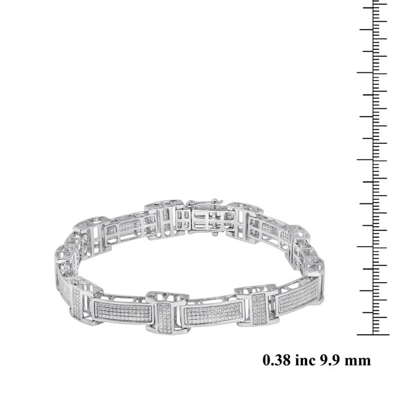 Unending Love 10k White Gold Men's 1 3/4ct TDW Diamond Bracelet (I-J, I2-I3)