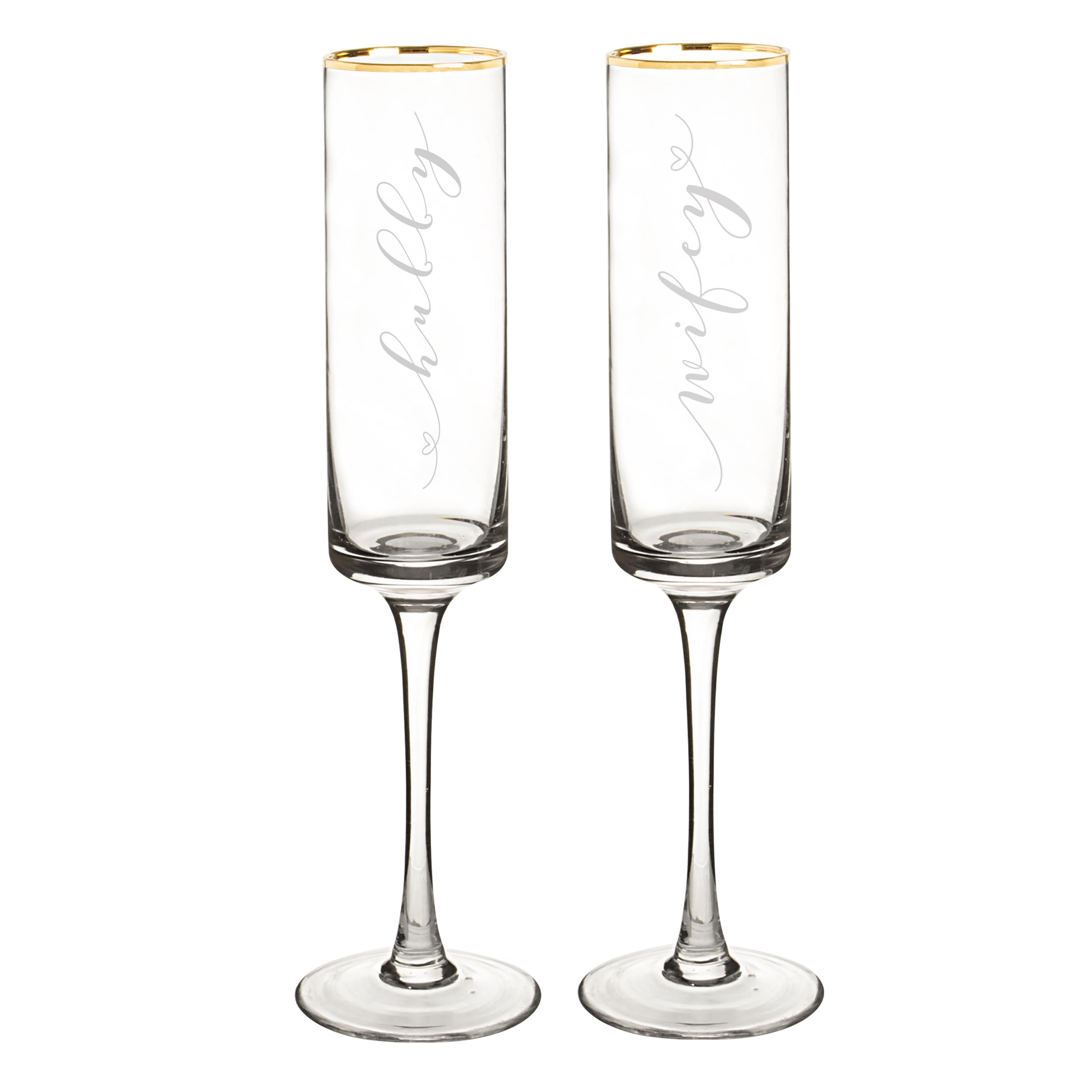 cylinder shaped champagne flutes