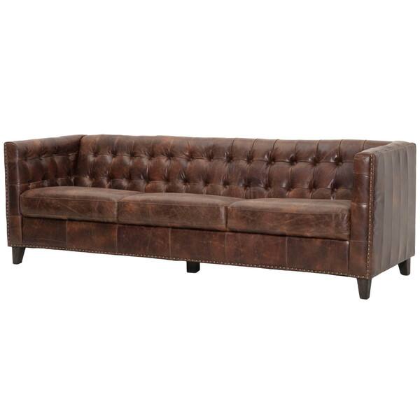 Shop Warren 94 Sofa Cigar Antique Leather Free Shipping Today