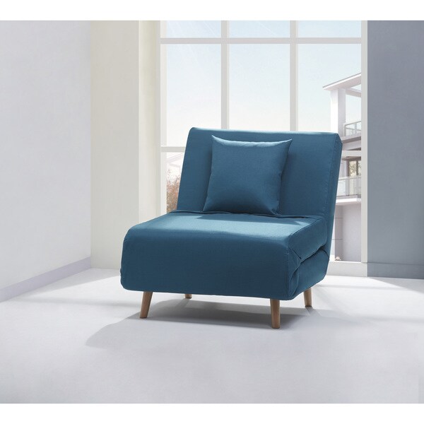 Vista Teal Convertible Chair Bed - Overstock - 14061685