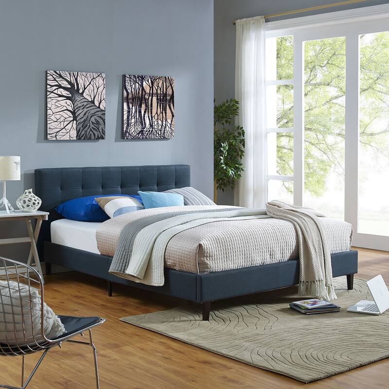 Porch & Den Lucille Upholstered Queen Platform Bed