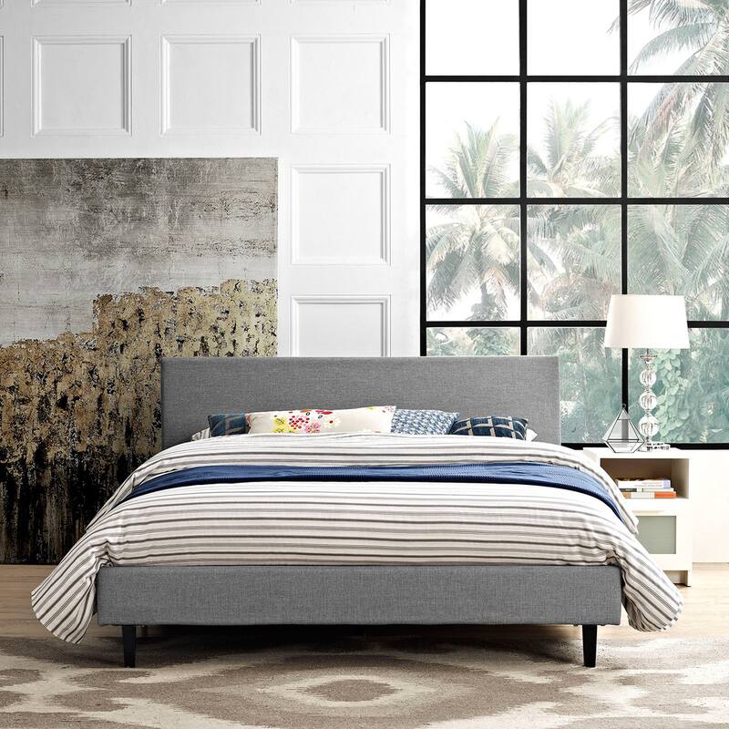 Porch & Den Rowena Queen Bed Frame - Light Gray