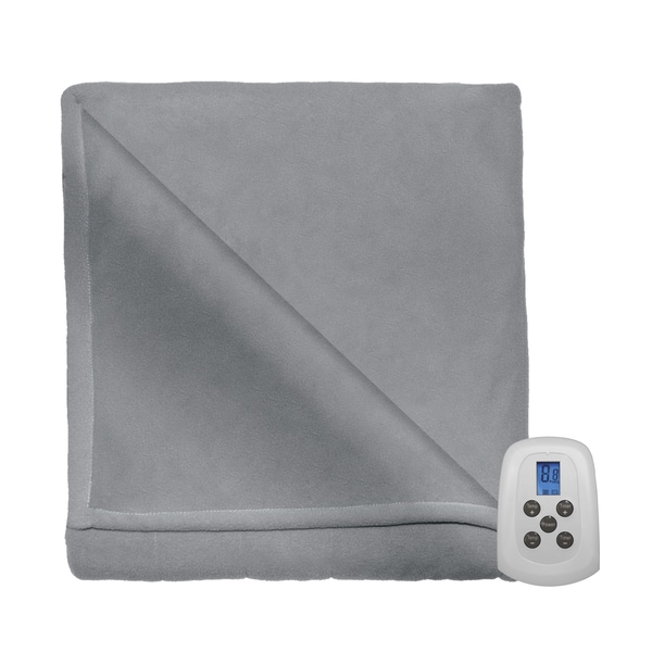 Shop Serta MicroFleece Heated Electric Warming Blanket ...