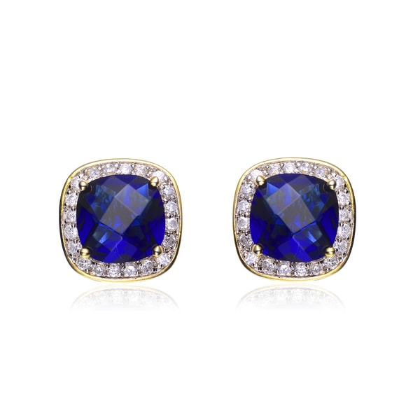 Collette Z Sterling Silver Blue Cubic Zirconia Earrings On Collette Z Sterling Silver Blue Cubic Zirconia Earrings