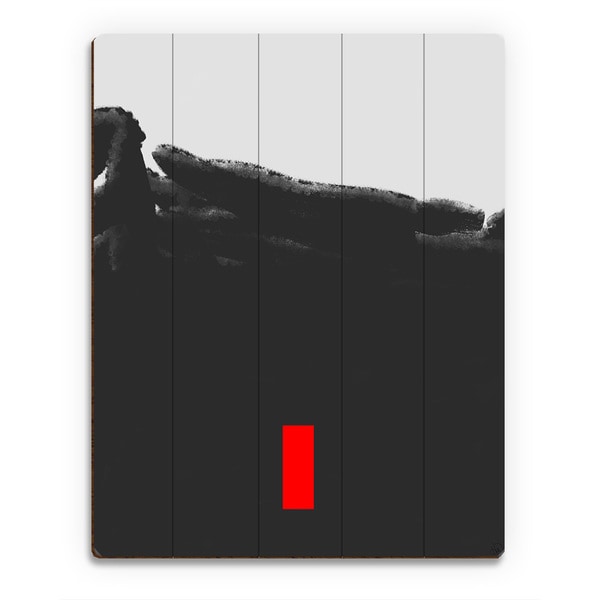 Red Door In The Storm Wall Art Print on Wood