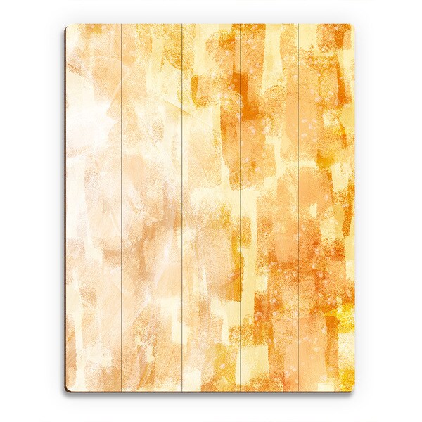 Brush it Up Yellow Wall Art Print on Wood