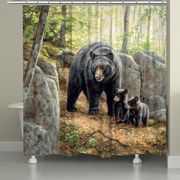 Laural Home Black Bear and Cubs Shower Curtain Bed Bath Beyond 14063345