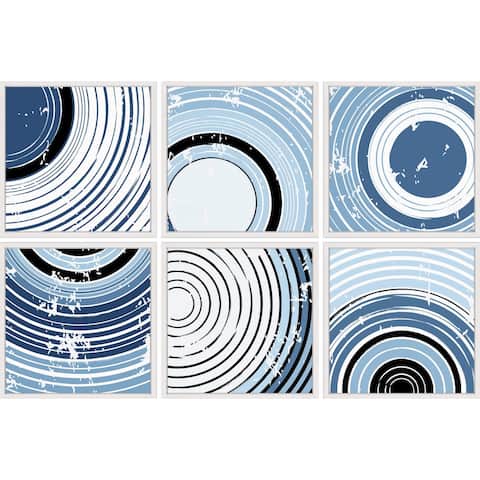 Marmont Hill - Handmade Swirling Circles Hexaptych - Multi-color