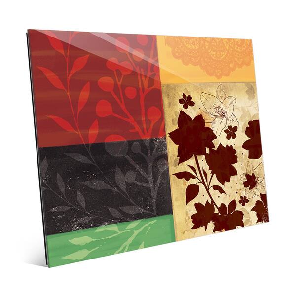 Floral Squares Wall Art Print on Glass - Overstock - 14063584