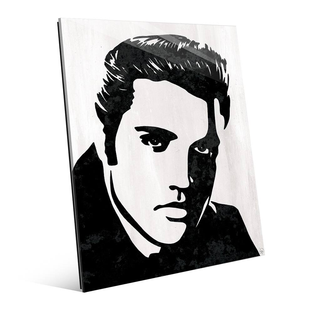 Elvis Presley Black And White Wall Art on Glass