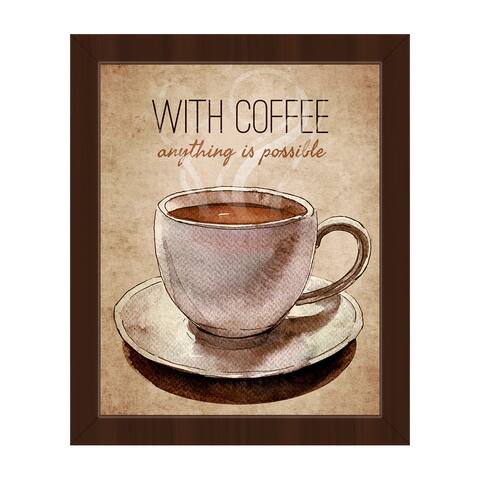 With Coffee it's Possible Framed Canvas Wall Art