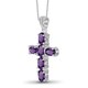 preview thumbnail 3 of 6, Jewelonfire Sterling Silver Amethyst Gemstone Cross Pendant