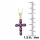 preview thumbnail 8 of 6, Jewelonfire Sterling Silver Amethyst Gemstone Cross Pendant