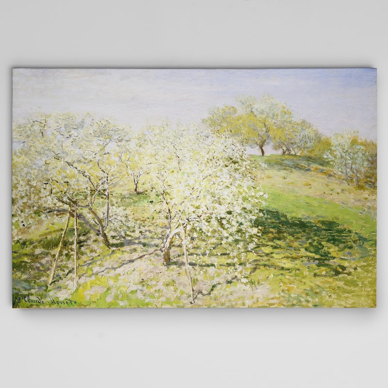 Claude Monet 'Fruit-Trees-in-Bloom' Gallery Wrapped Canvas Art - Bed ...