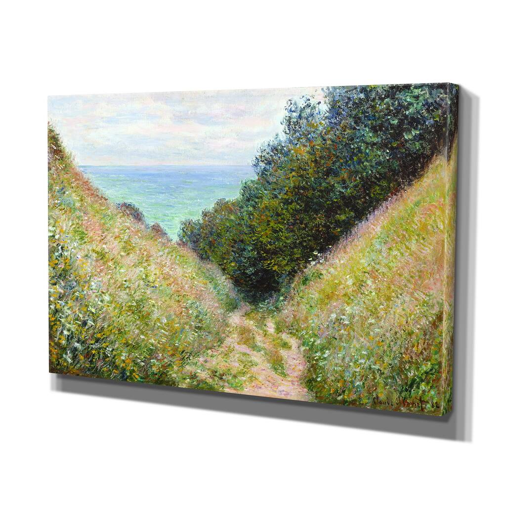 Claude Monet 'Road-at-La-Cavee' Reproduction Giclee Canvas Print