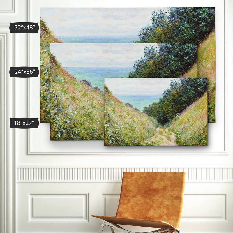 Claude Monet 'Road-at-La-Cavee' Reproduction Giclee Canvas Print