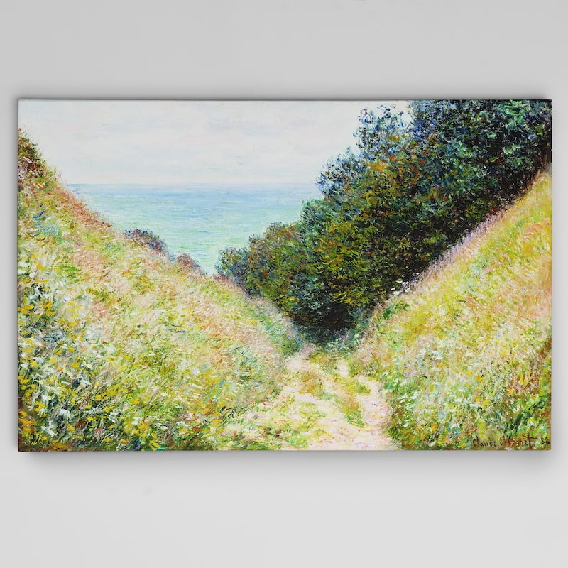 Claude Monet 'Road-at-La-Cavee' Reproduction Giclee Canvas Print