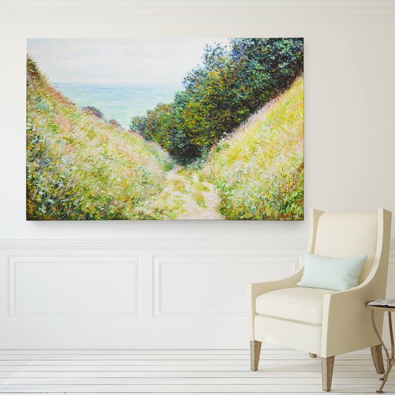 Claude Monet 'Road-at-La-Cavee' Reproduction Giclee Canvas Print