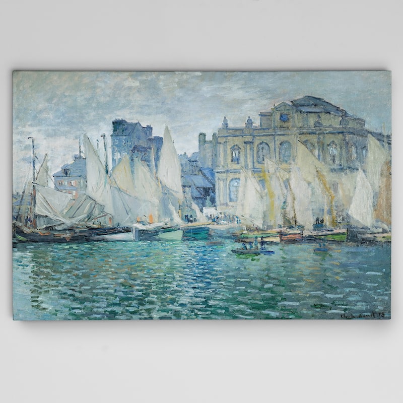 Wexford Home Monet 'The Museum at Le Havre' Premium Giclee Gallery Wrapped Canvas - Blue/White