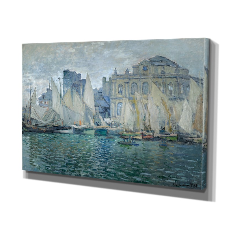 Wexford Home Monet 'The Museum at Le Havre' Premium Giclee Gallery Wrapped Canvas - Blue/White