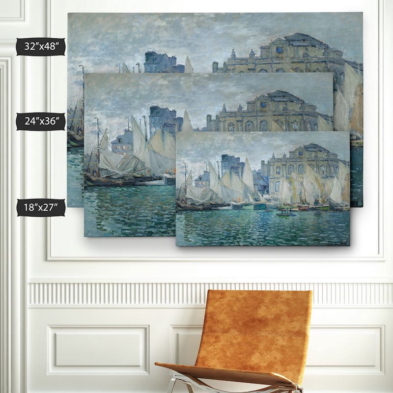 Wexford Home Monet 'The Museum at Le Havre' Premium Giclee Gallery Wrapped Canvas - Blue/White