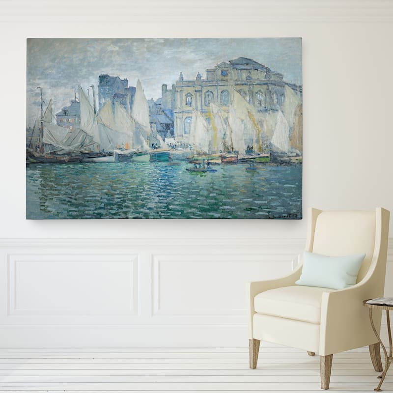 Wexford Home Monet 'The Museum at Le Havre' Premium Giclee Gallery Wrapped Canvas - Blue/White