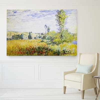 Claude Monet 'Landscape at Vetheuil' Wrapped Canvas Art