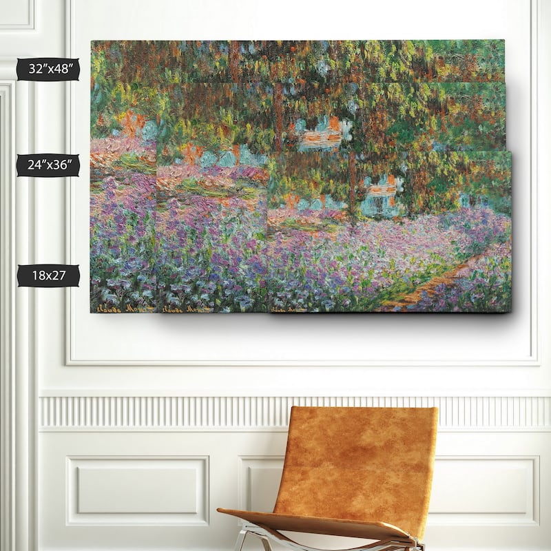 Claude Monet 'Irises in Garden' Wrapped Canvas Art