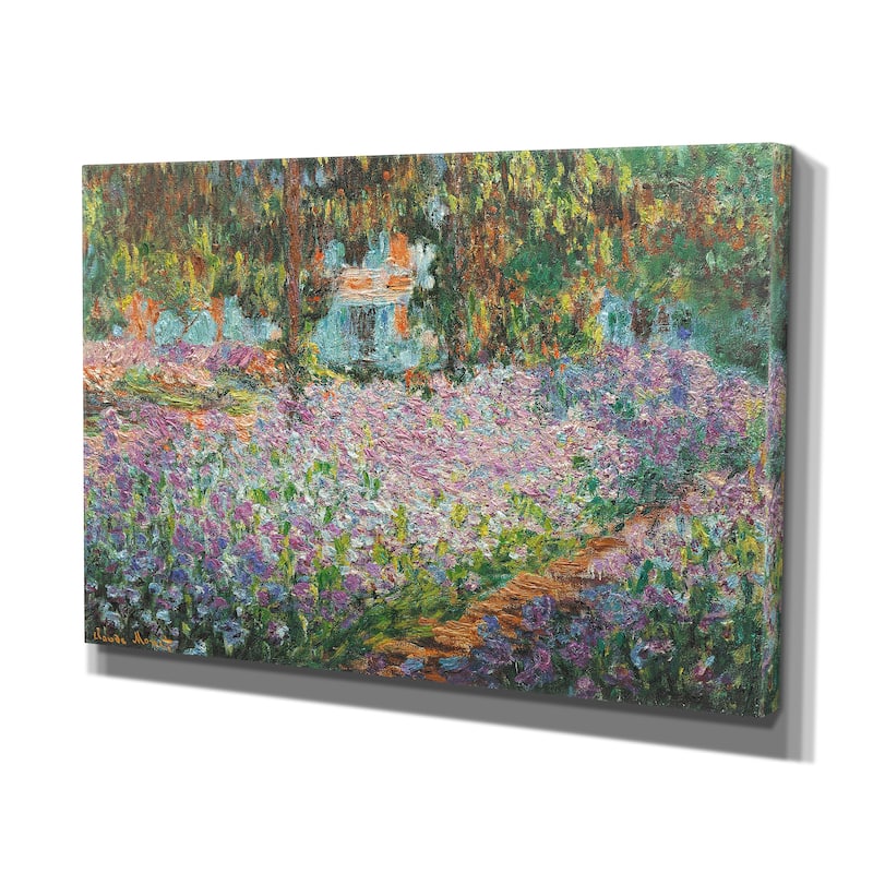 Claude Monet 'Irises in Garden' Wrapped Canvas Art