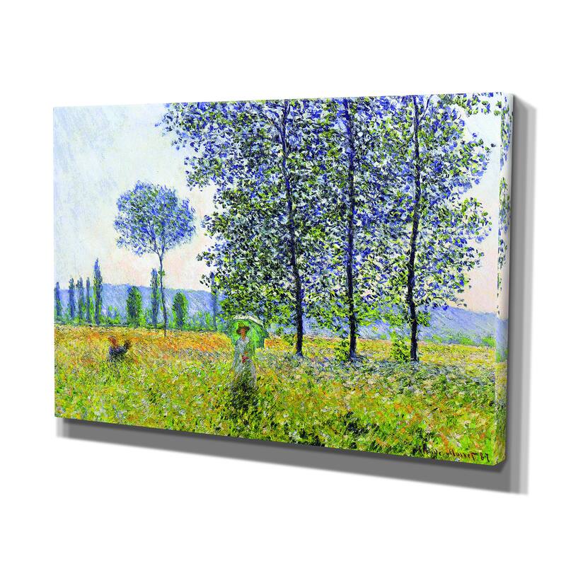 Claude Monet 'Field in Spring' Wrapped Canvas Wall Art