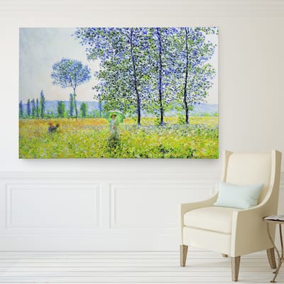 Claude Monet 'Field in Spring' Wrapped Canvas Wall Art