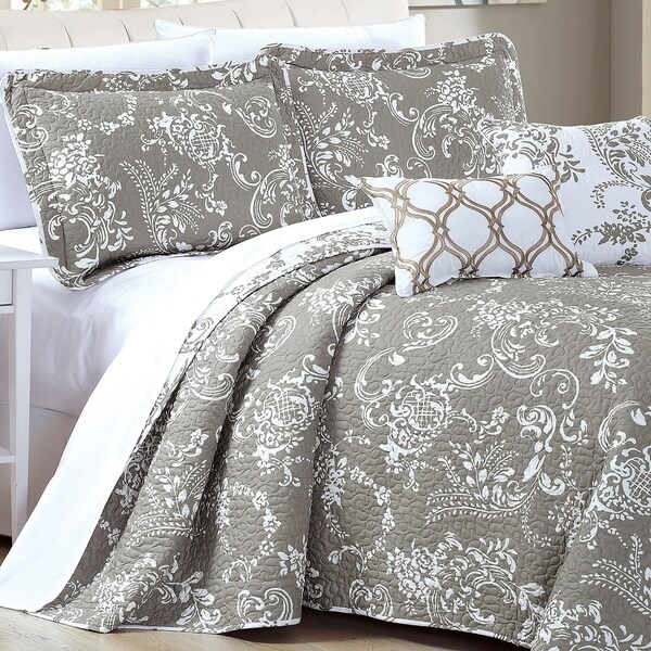 Serenta 5 Piece Printed Microfiber LA Boheme Quilt Set