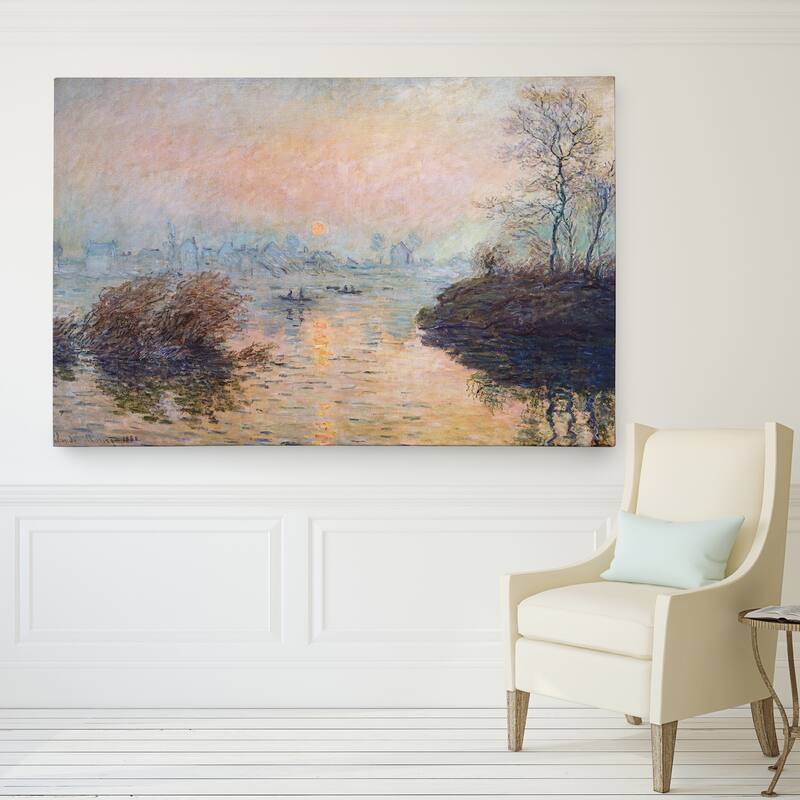 Claude Monet 'Sunset on the Seine' Wrapped Canvas Art