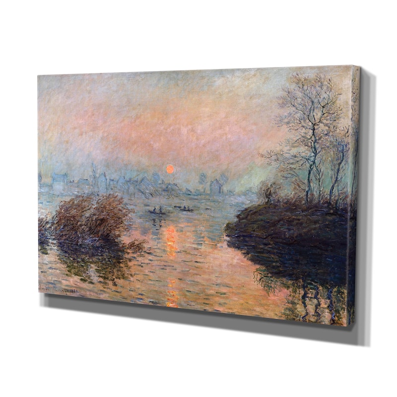 Claude Monet 'Sunset on the Seine' Wrapped Canvas Art