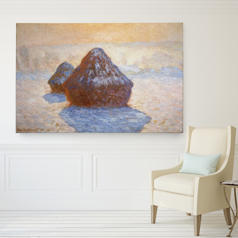 Wexford Home Claude Monet 'Haystacks White' Canvas Artwork