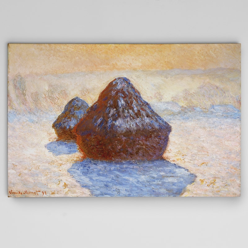 Wexford Home Claude Monet 'Haystacks White' Canvas Artwork