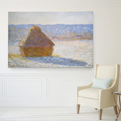 Wexford Home Claude Monet 'Haystack-Morning' Multicolored Canvas Artwork