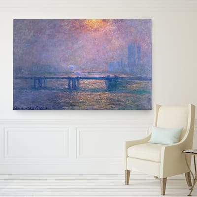 Wexford Home Claude Monet 'Charing Cross Bridge' Multicolored Giclee Canvas Artwork