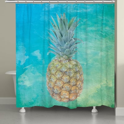 Laural Home Seaside Pineapple Shower Curtain