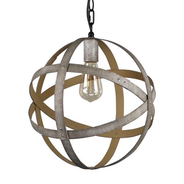 Journee Home 'Zia' 14 in Iron Hard Wired Orb Pendant Light With Included Edison Bulb
