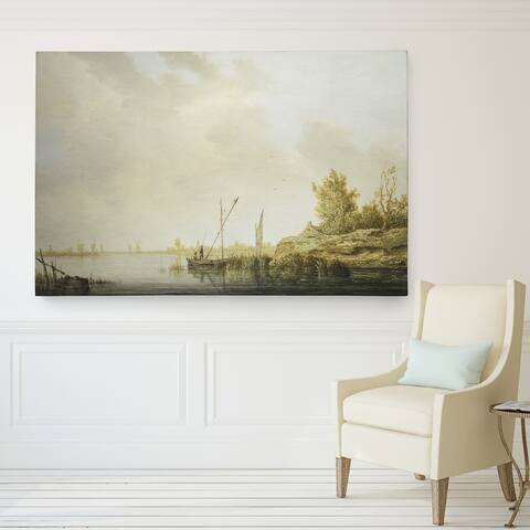 Wexford Home Aelbert Cuyp's 'River Scene Windmills' Gallery Wrapped Canvas