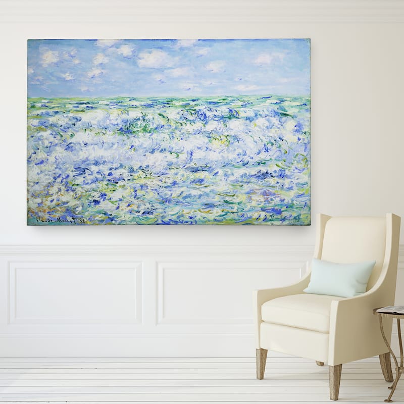 Claude Monet 'Waves Breaking' Canvas Wall Art
