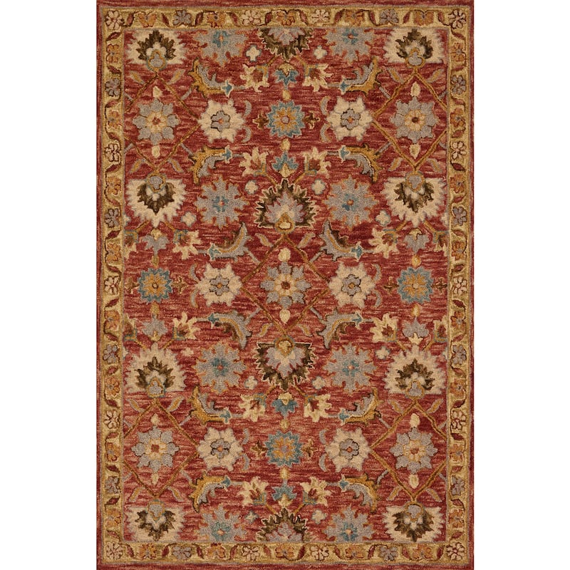 Alexander Home Madaline Hand-Hooked 100% Wool Terracotta Rug