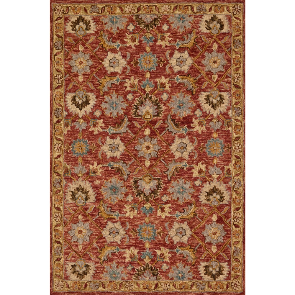 Alexander Home Madaline Hand-Hooked 100% Wool Terracotta Rug